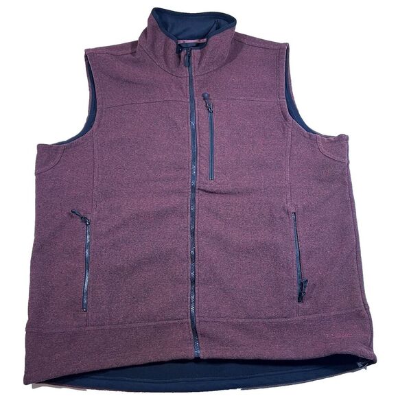 L.L. Bean Other - LL Bean Wool Blend Burgundy Full Zip Soft Shell Fleece Vest Men's XXL Tall